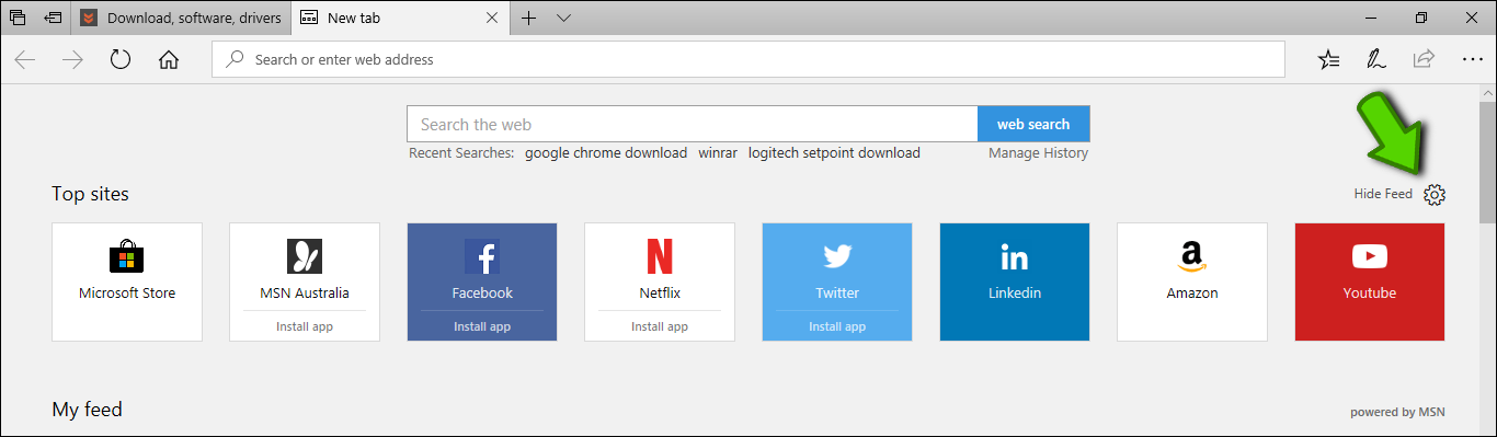 load new tabs as blank in edge