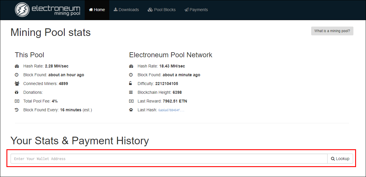 how to check your electroneum mining balance