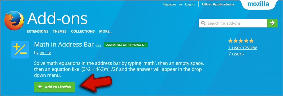 how do you do math using firefox