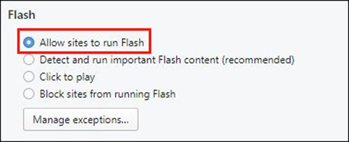 how to manually enable flash in opera