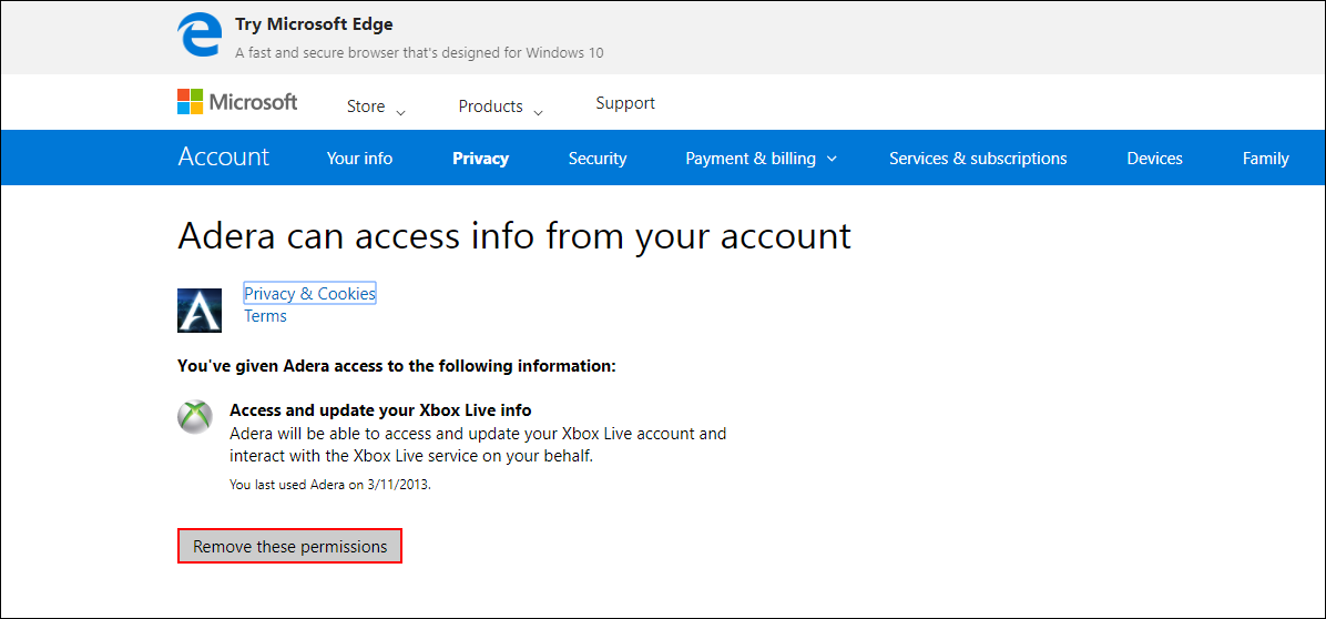 block windows app accessing account info