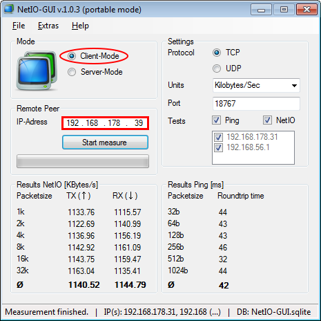 how do you find out speed between two networked computers