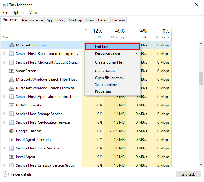 how to stop onedrive using all cpu power