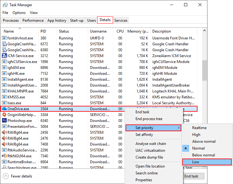 stop onedrive using 100 cpu