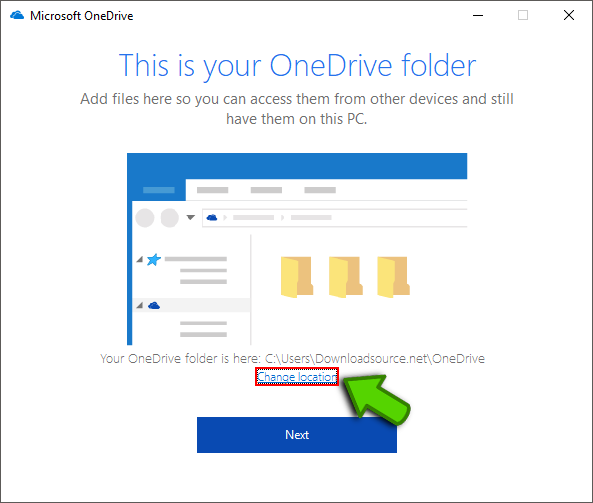 change location of windows onedrive folder