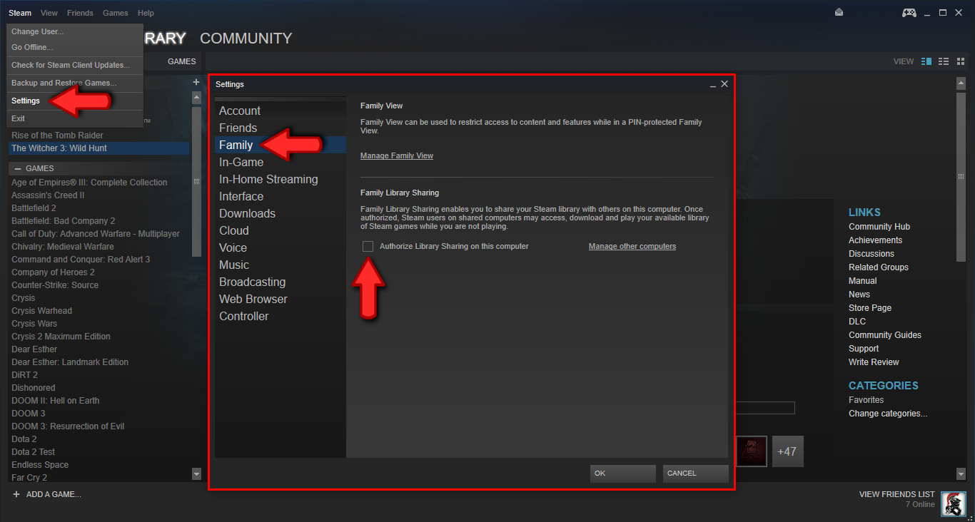 How To Share Your Steam Library With Friends and Family