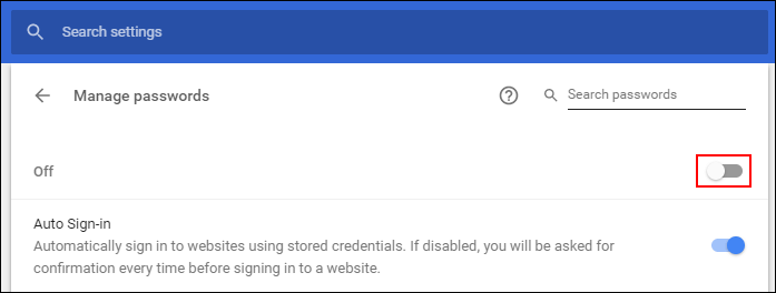 stop chrome saving all my passwords