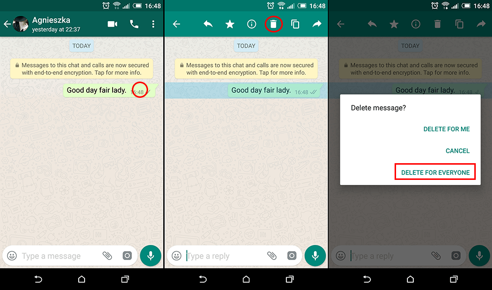 delete a message from a recipients whatsapp inbox