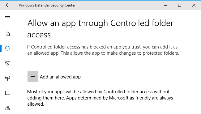 windows defender protected files