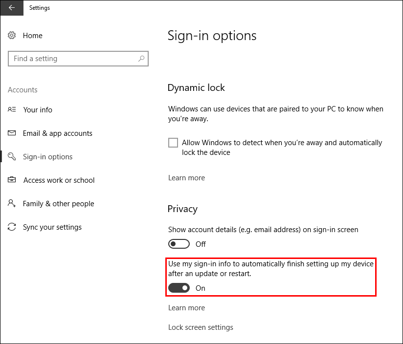 windows 10 app sessions restart on signin stop