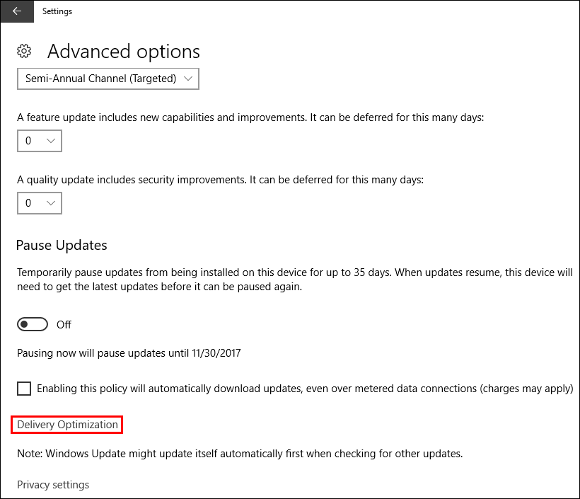 how to reduce windows update bandwidth