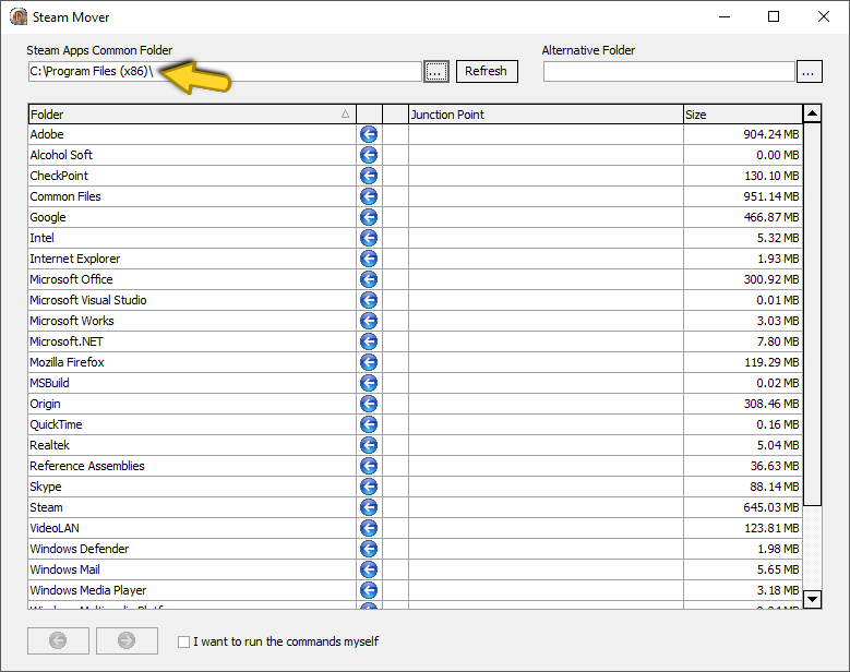 move installed programs to another location on windows