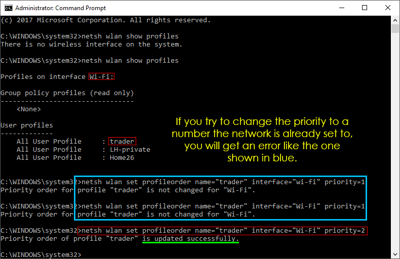 change which wifi network windows connects to first by default