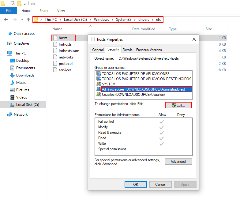 how do you change hosts file when its being used by another process