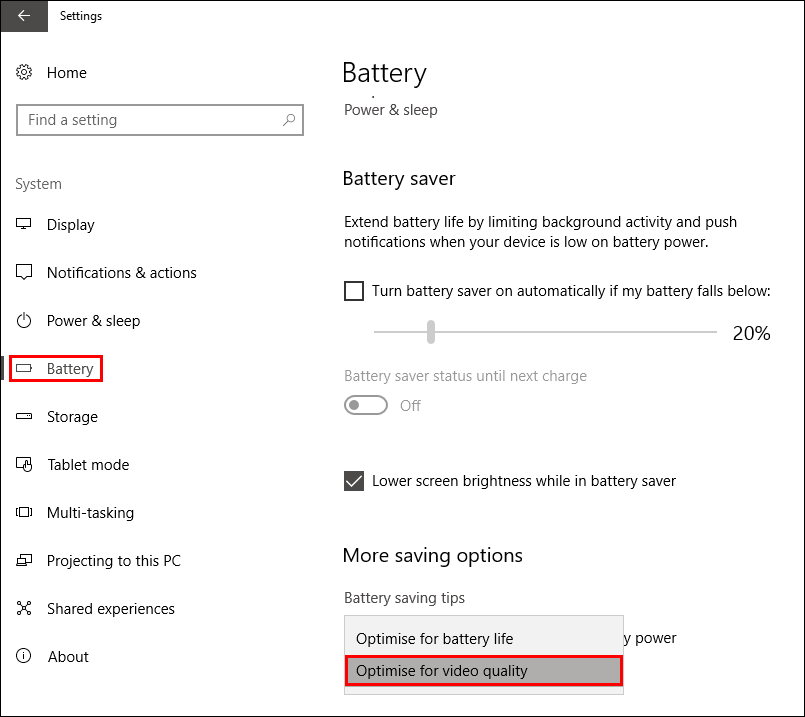 set windows video quality playback for videos 