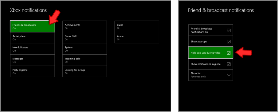 xbox one notifications