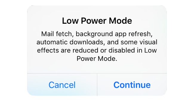 always on low power mode ios 11