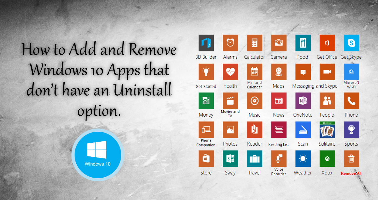 how to remove apps from windows 10
