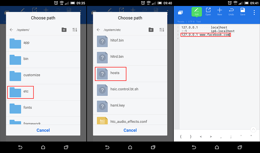 how do you block website access on android devices without rooting