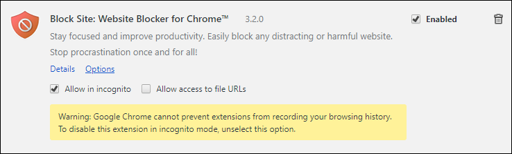 block websites on chrome