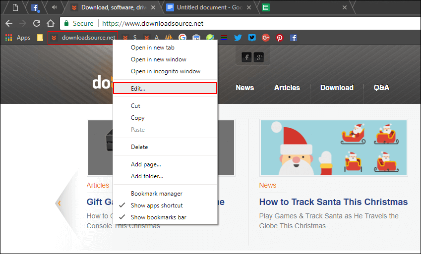 how do you remove text from bookmark toolbar