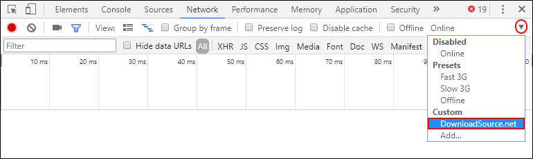 set custom download speeds for different tabs in chrome