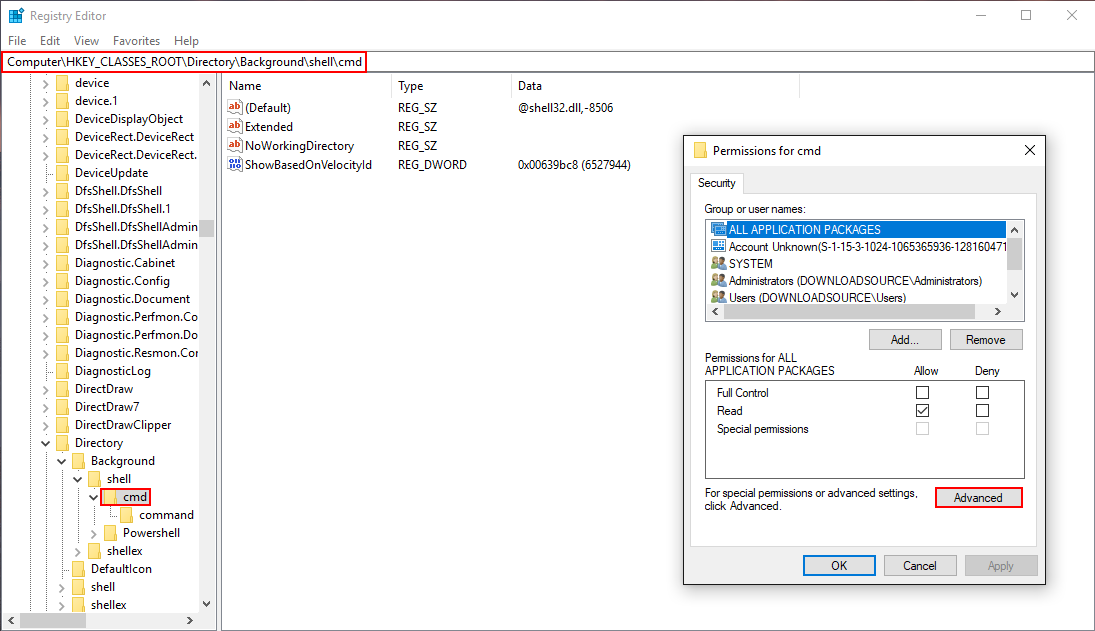 restore command to context menu instead of powershell