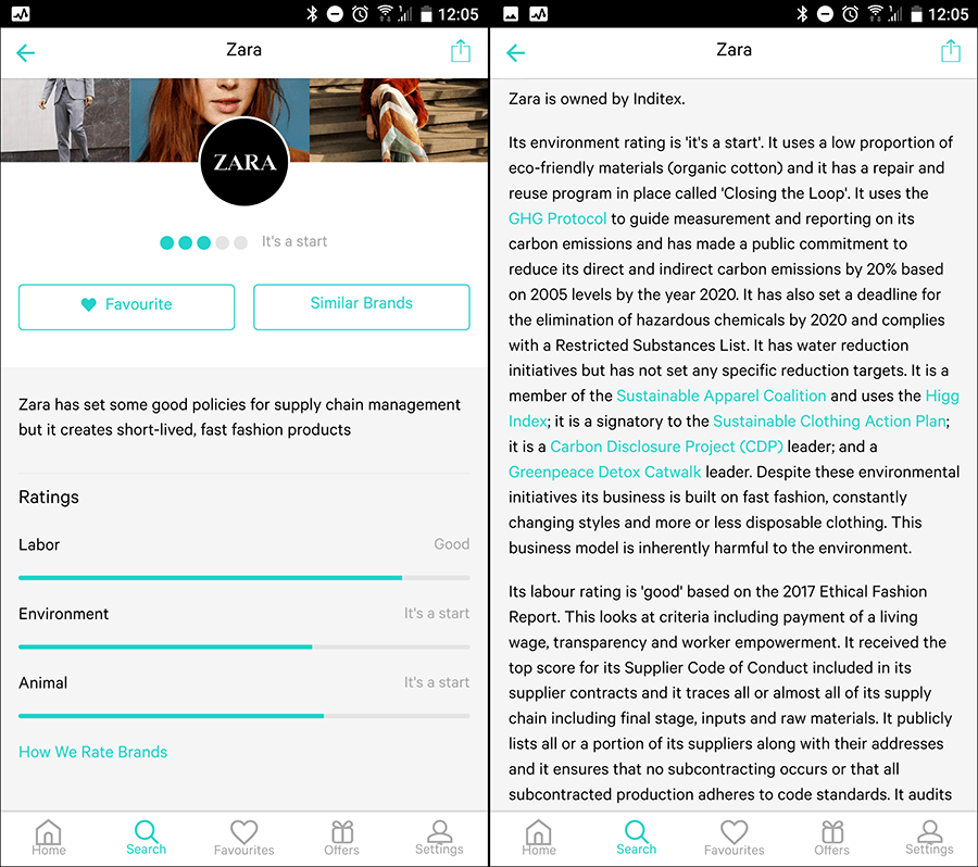 clothing brand ethics rating apps