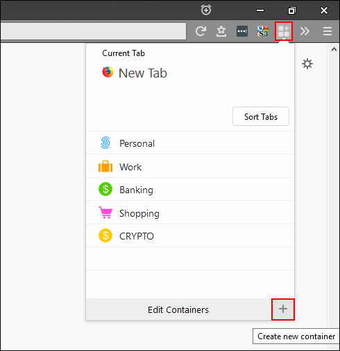 where is firefox multi account containers option