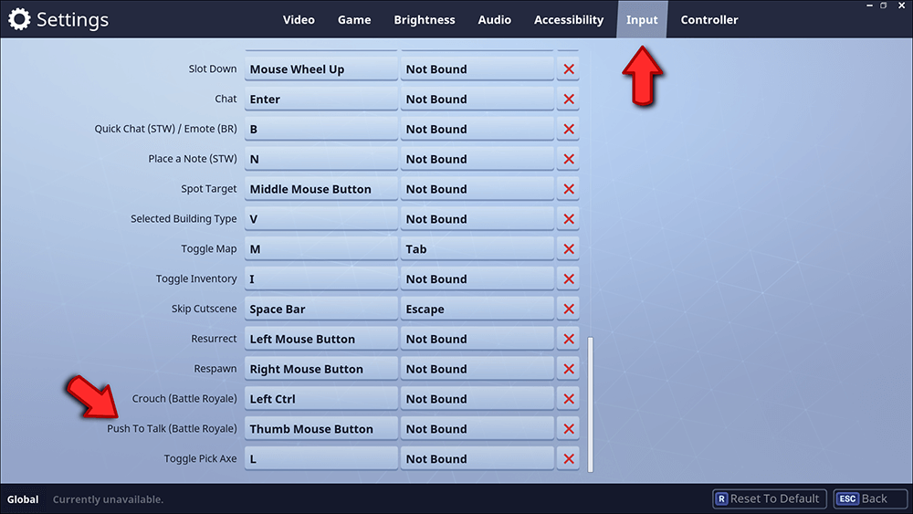 how to find push to talk on fortnite pc