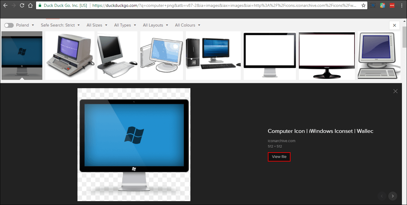 how to get back windows view image option