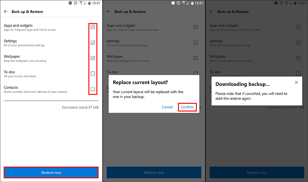 how to restore microsoft launcher on android