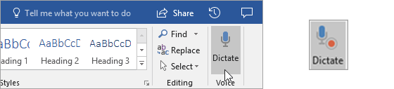 how to dictate on microsoft office