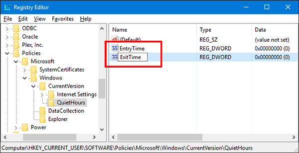 how to change quiet hours on windows 