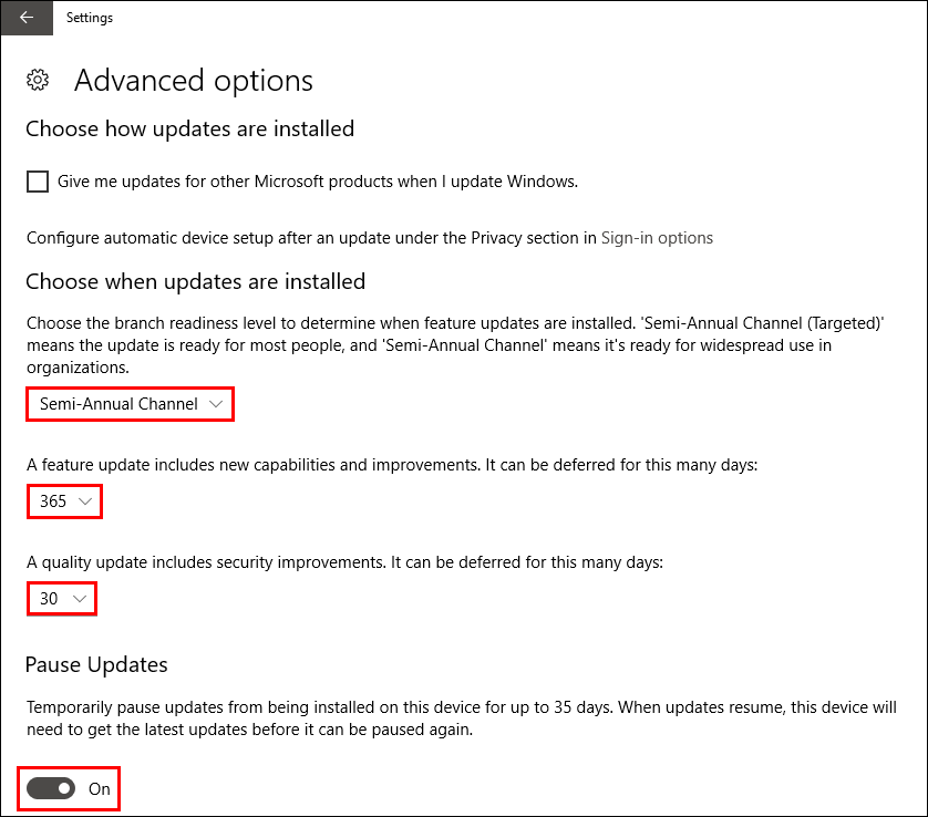 how to prevent windows 10 updating to 1803