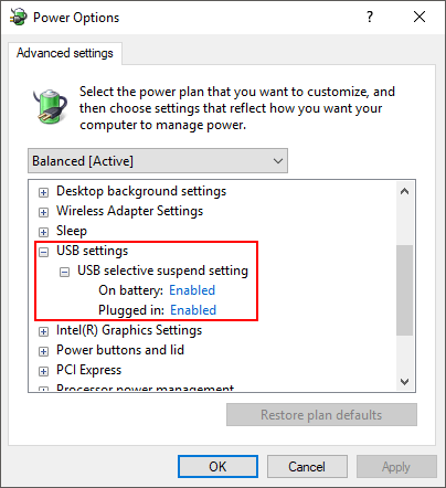 save power by disabling usb ports