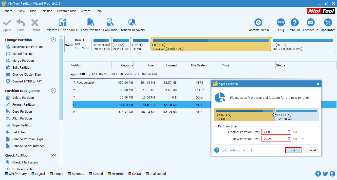 how do you shrink c partition on windows 10