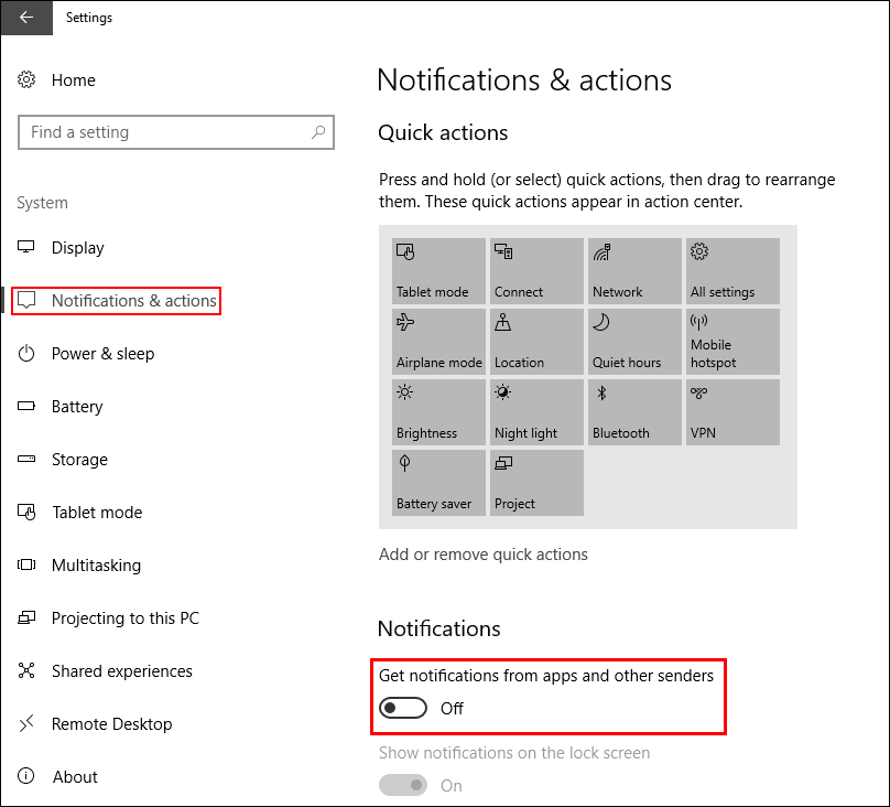 disable windows 10 mail notifications