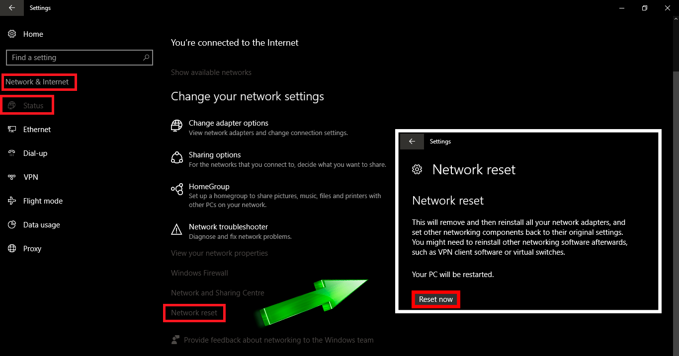 windows 10 network problems fixes