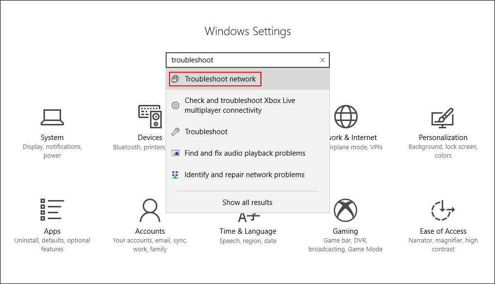windows 10 network error fixes