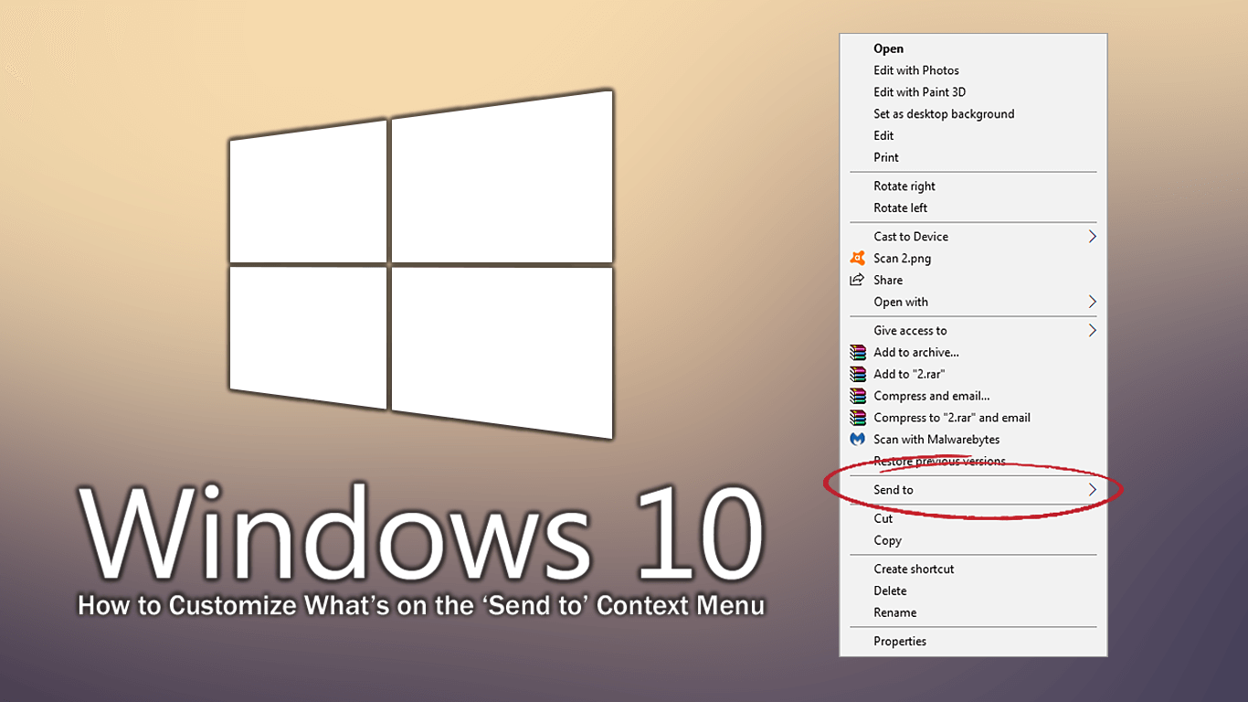 How_do_you_change_send_to_list_windows_10