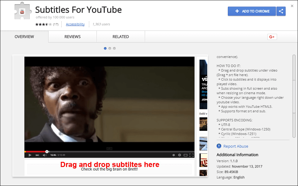 find_subtitles for youtube videos