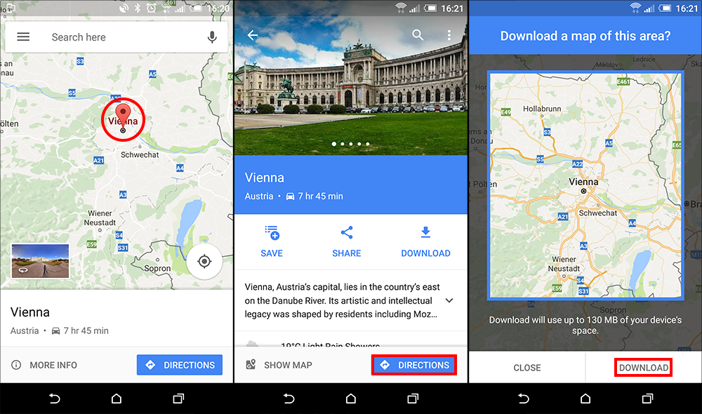 how do you get offline maps from google maps