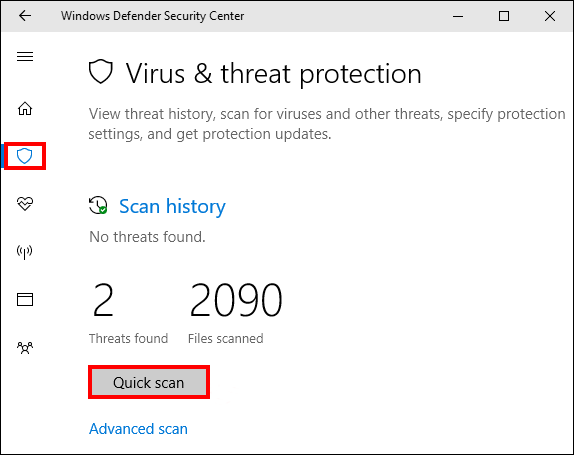 how to start a windows defender manual scan