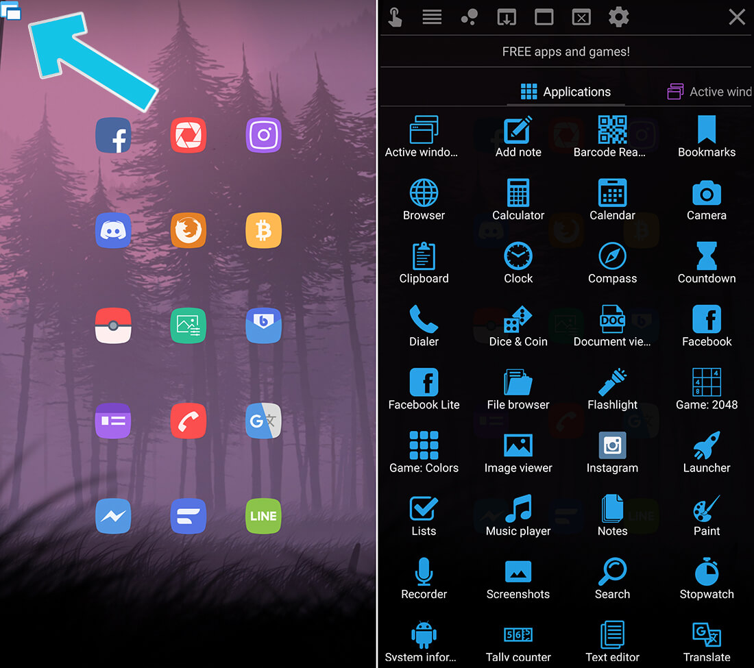 how do use floating app windows on android