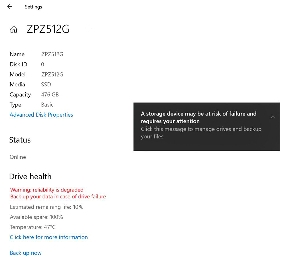 check nvme drive health windows 10