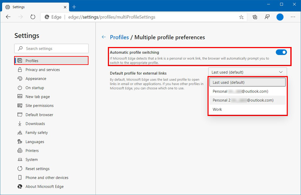 how to use auto profile switching edge