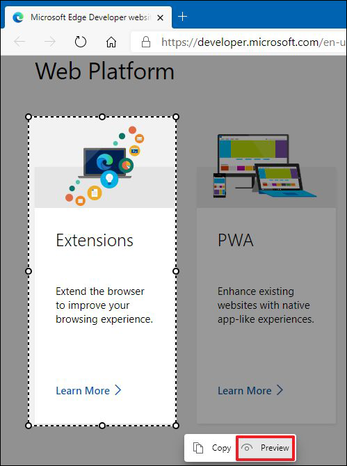 microsoft edge screenshot tools