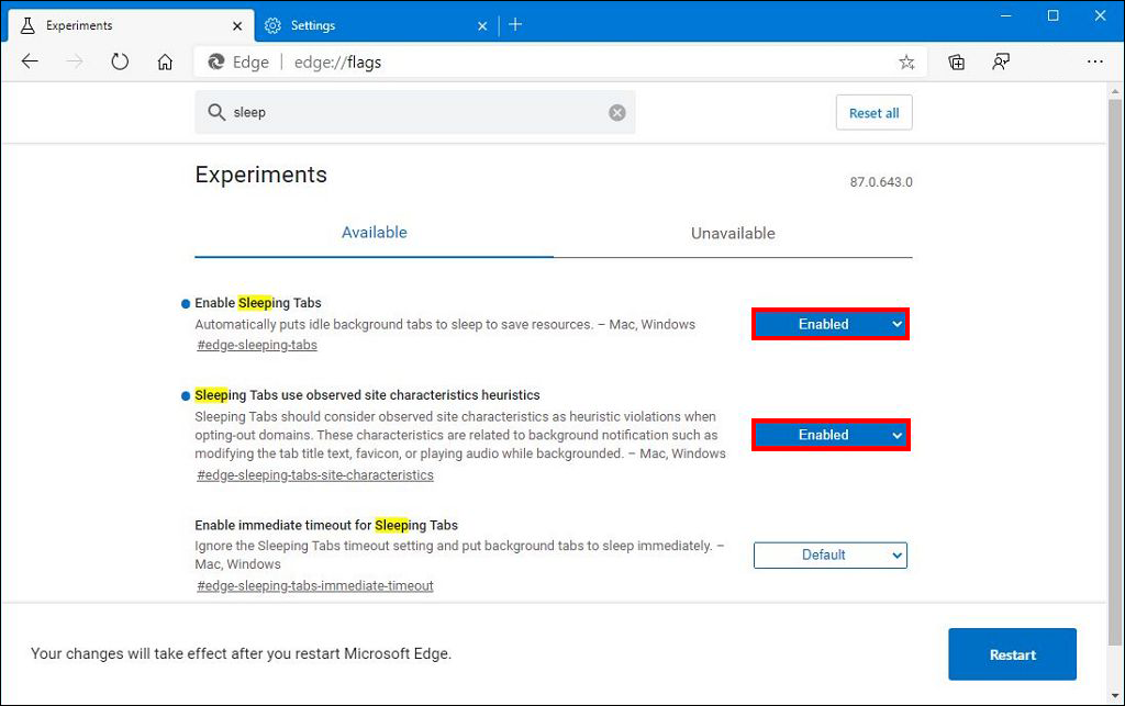 using sleeping tabs to save battery microsoft edge