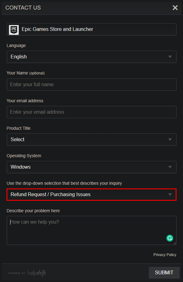 How to refund an Epic Games Store purchase - Billing Support